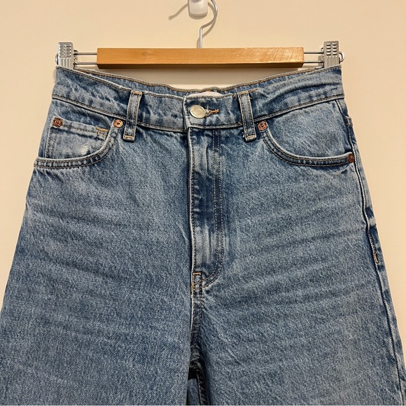 Zara High Waist Wide Leg Lt Denim Sz:2 - Picture 7 of 10